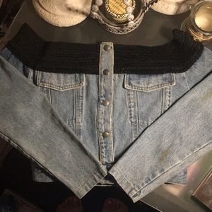Vintage off the shoulder Denim top